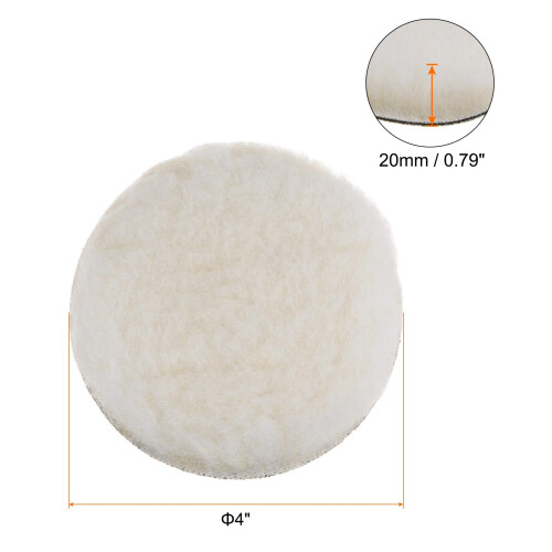 sourcing map 3pcs Wool Buffing Pads, 4 inch Polishing Pad Car Auto 1