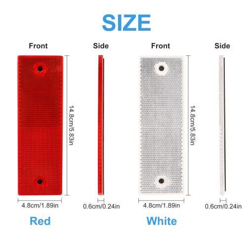 Heyu-Lotus 20 Pcs Reflectors Trailer, Self Adhesive Rectangular Rear 1