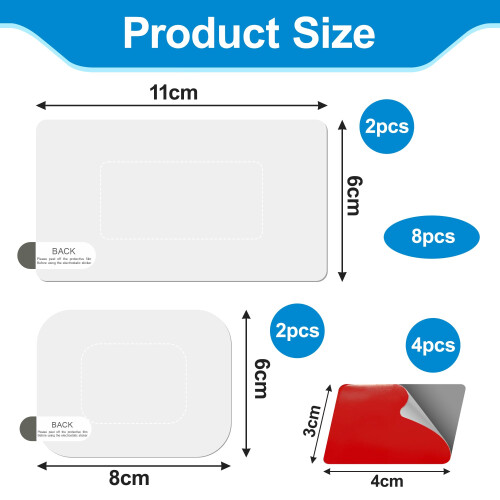 4 Pair Dash Cam Sticky Pads, for Cars, for Dashboards, Double-Sided 1