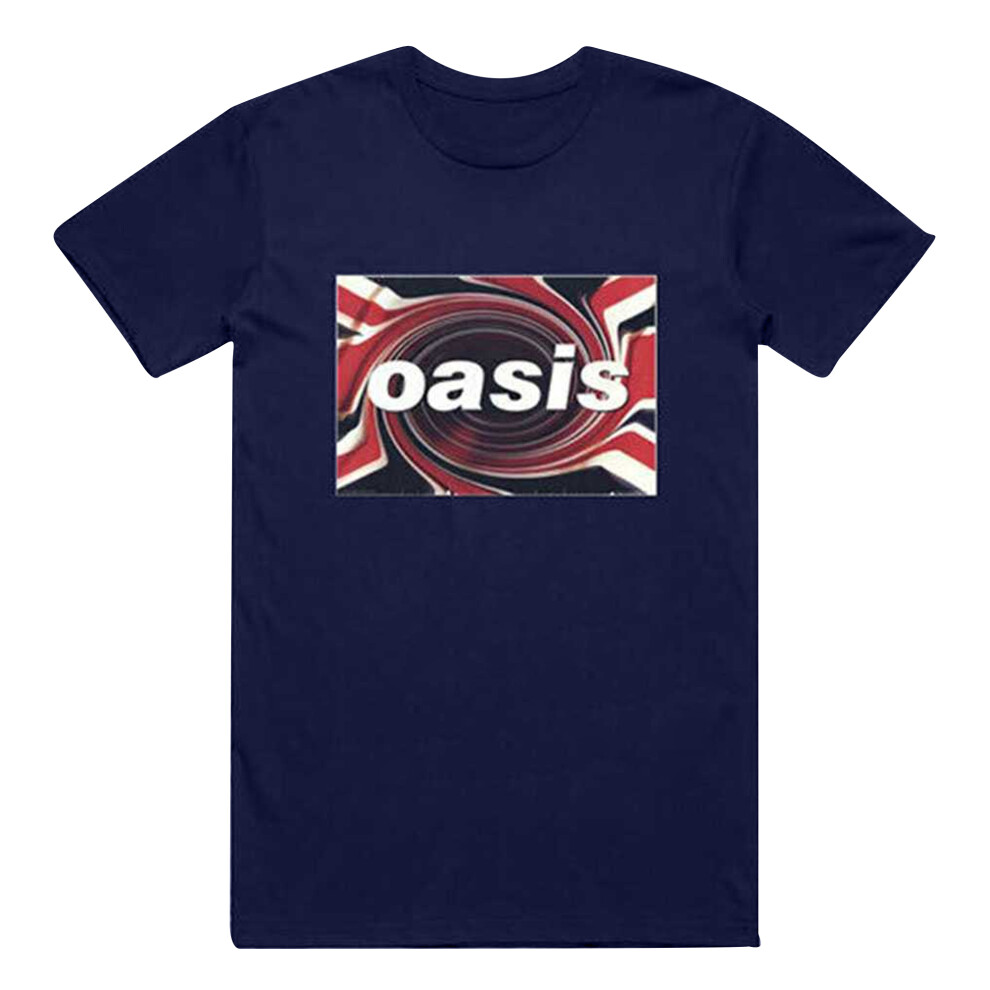 Oasis (S, Navy Blue) Unisex Adult Union Jack T-Shirt
