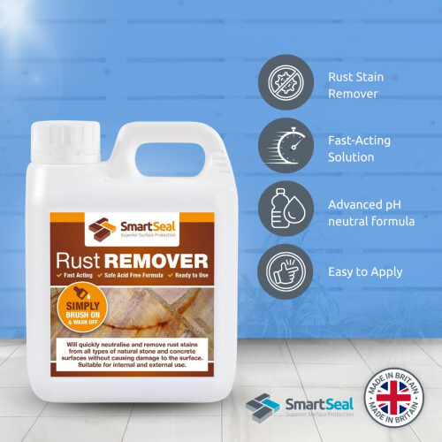 SmartSeal Rust Remover - 1L - Powerful Rust Remover for Metal, Stone, 1