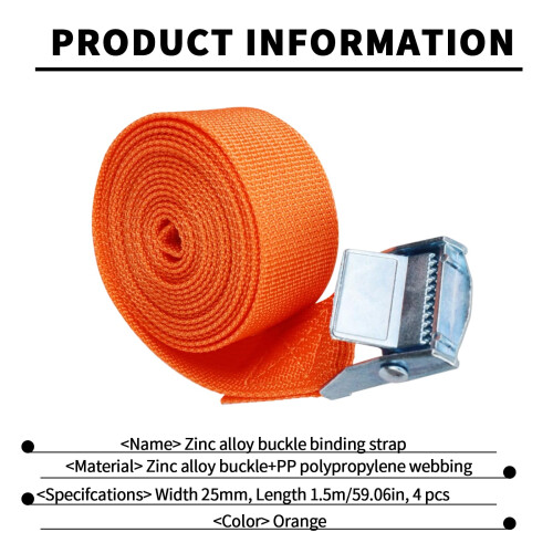 Bailinks 4 Pack Ratchet Tie Down Straps, 1.5mx25mm Heavy Duty 1