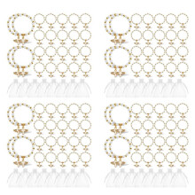 4X Engel FlüGel Kreuz Armband Gunst mit Organza Beutel Acryl Taufe Gunst für Jungen und MäDchen Kommunion Geburtstag Hochzeit