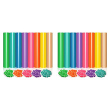 16x Puff Vinyl Heat Transfer-8 Couleurs 3D Puff HTV Heat Transfer Vinyl 30X25cm T-Shirt en Vinyle Thermocollant Gonflé de Couleur Pastel