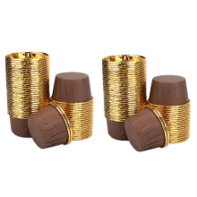 100 Stücke Aluminium Folie Cupcake Cups Einweg Muffin Liner Back Förmchen Aluminium Cupcake Tipp Pan Ramekin Inhaber Little Pudding Cups Gold +