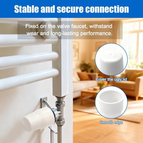 8 Pcs Universal Radiator Valve Caps, White Plastic Radiator Valve Cap 2
