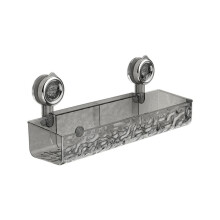 Sans Perçage, Étagère à Ventoutese à Motif de Glacier de Style Luxueux et Léger, Organisateur de Douche de Salle de Bain, Style Long Gris