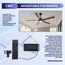 Ceiling Fan Remote Control Kit 6-Speed Adjustable Ceiling Fan Remote Replacement for Home Bedroom