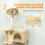 Torre per gatti con amaca e scaletta per arrampicarsi, beige 5