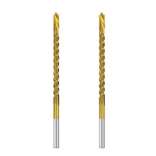 2pcs 4mm Titanium Coated Drill Bit Spiral Jagged Saw Drill Bit Composite Drill Bit Twist Drill Bit