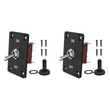 2X Heavy Duty Toggle 12V DC30A Waterproof Toggle 2 Pin /Off SPST with Mounting Panel for Auto Car Boat