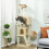 Torre per gatti extra alta con amaca e scaletta, beige 2
