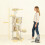 Torre per gatti extra alta con amaca e scaletta, beige 3