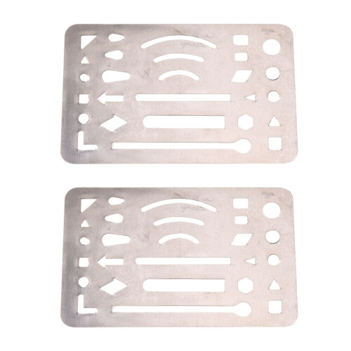 2X Edelstahl 27 Patterns Zeichenwerkzeug Loeschen/ Beseitigen