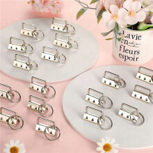 100Pcs Key Fob Hardware with Split Rings Set Tail Clips for Wristlet Clamp Lanyard Keychain DIY Tool with Ring