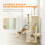 Torre per gatti extra alta con amaca e scaletta, beige 6