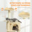 Torre per gatti extra alta con amaca e scaletta, beige 5