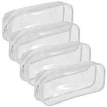 4 Pcs Clear Pencil Case Capacity Transparent Pen Pencil Bag PVC Pen Pencil Zipper Pouches