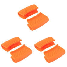 6Pièces Pinces Silicone Orange Antichaleur Pour Casseroles Wok