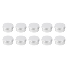 30Pièces Boîtes Cosmétiques Aluminium Mini Boîte Crème Étanche Argent