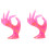 4Pièces Support Bijoux Rose Présentoir Main 1
