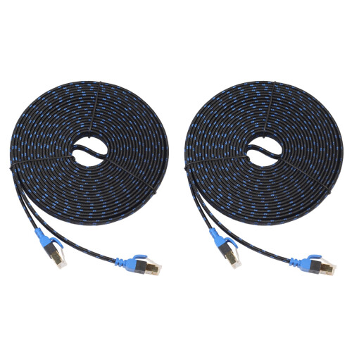 2Pièces Cable Réseau Ethernet Cat7 Noir Durable Connecteur Or