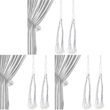 6Pièces Embouts Perles Argentés Pour Fixation De Rideaux Décoration