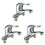 3Pièces Robinet Zinc Argenté Cascade Hot Cold Modern Usage Multiple 1
