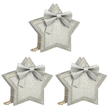 3Pièces Sac Fille En Cuir PU Argenté Orné De Sequins Brillants