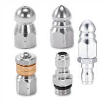 Sewer Jetter Nozzle for Pressure Washer,Drain Cleaning Nozzle Tips Kit for Drain Jetter Hose,1/4in Quick Connect,5000PSI
