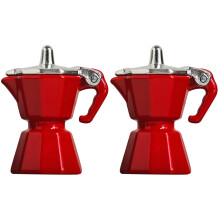 2Pièces Mini Cafetière Rouge En Alliage Pour Ornement Maison Miniature