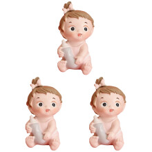 3Pièces Sculptures Gâteau Bébé Colorées En Résine Pour