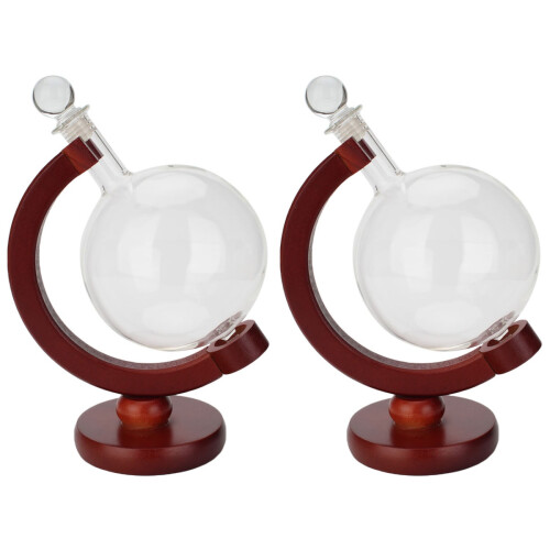 2Pièces Décanteur À Vin Globe En Verre Support Coloré Pour Bar