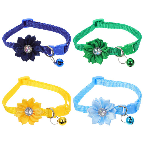 8Pièces Collier Chat Coloré Réglable Avec Petite Cloche