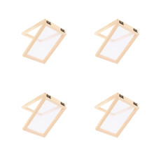 4Pièces Cadres Artisanaux En Bois Fine Pour DIY Papier
