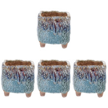 4Pièces Mini Pots En Céramique Colorés Pour Succulentes Décor