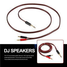 1/4 TS Vers Fiche Banane, 6,35 Mm TS Phono Vers Fiche Banane Câble Audio Haut-Parleur, Plaqué ou 1/4 TS Mâle Vers Double Banane (1.5M)