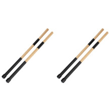 2Pièces Brosse Batterie Bois Bambou Noire Usage Musical