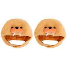 2Pièces Bonnets Peluche Éléphant De Mer Costume Fête Kaki Confort