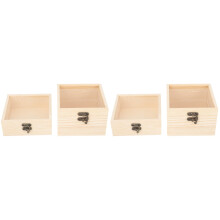 4Pièces Boîtes Cadeau En Bois Khaki, Résistantes, Parfaites Pour