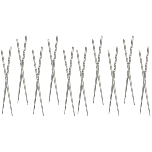 40Paires Baguettes Tableware Acier Haute Résistance Argent
