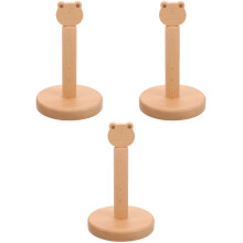 3Pièces Rangement Papier Essuie-Tout En Bois Beige Base Antidérapante