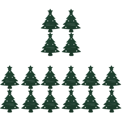 16Pièces Étuis Couverts Noël Vert Tissu Pour Table