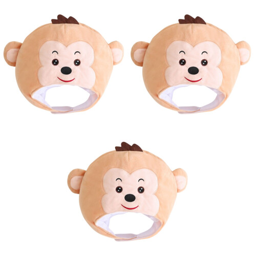 3Pièces Chapeaux Peluche Singe Beige Accessoire Costume
