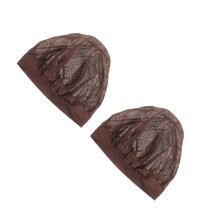 2Pièces Casquettes Respirantes En Coton, Large Bord, Élastiques Café