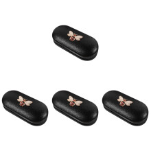 4Pièces Organizer Lunettes PU Noir Double Usage Compact