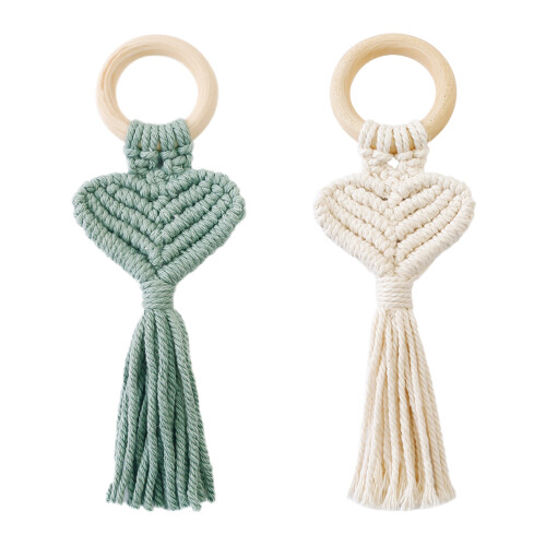 4Pièces Accessoires Serviette Cœur Bois, Décor