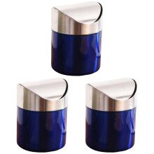 3Pièces Corbeille En Acier Inoxydable Bleu Argent Pour Maison