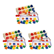 3Ensembles Jouet Sensoriel En Bois Pour Enfants Tri Formes Colorées
