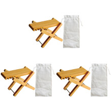3Pièces Tabourets Guitare Réglables En Bois Pliable Marron